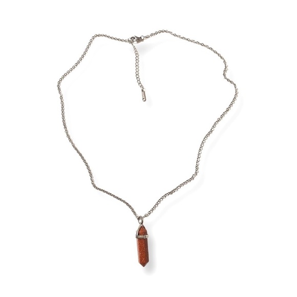 ⭐️ 5 for $25 Red Goldstone Semi-Precious Natural Stone Necklace - Picture 2 of 5